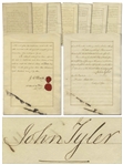 President John Tyler Signed Treaty of Peru -- Tylers Signature Here on 12 January 1843 Ratifies the 1841 Treaty
